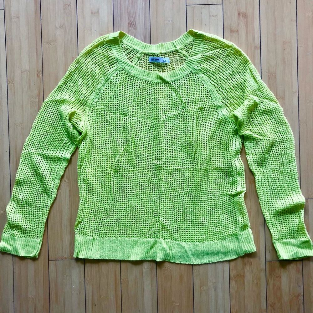 ✨SALE!✨ NEON YELLOW (not green) Fishnet Sweater